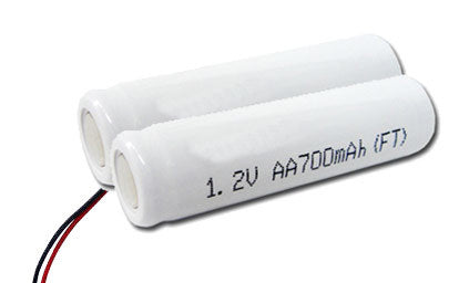 2.4 Volt 700mAH Nickel-Cadmium Exit Sign Battery - 1x2 Inline Battery Pack AA