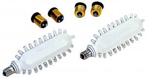 LED Screw-In Retrofit Kit with Adapters for Candelabra, Intermediate & DC Bayonet 120Volt, For Green signs Only