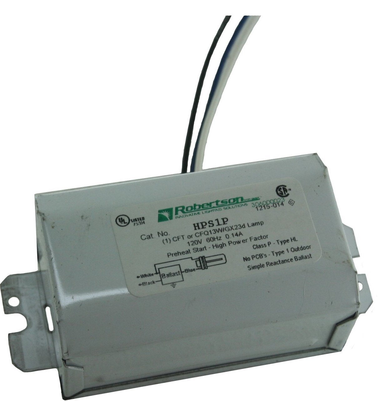 Robertson HPS1P A Mag 13W CFL 2 Pin Ballast 120V HPF unlimitedlights