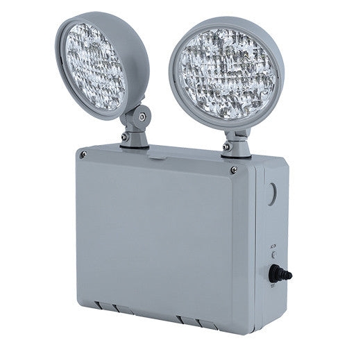 LED Wet Location 2 Head Emergency Light Unit, COLD WEATHER HEATER INCLUDED, 120/277V