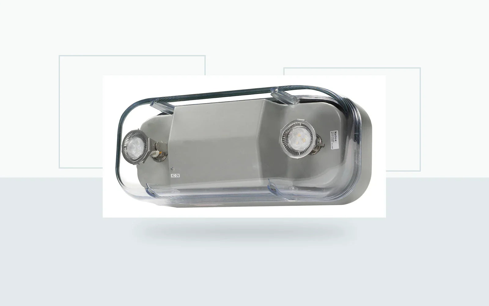 Hazardous-location emergency lighting in an industrial commercial environment.