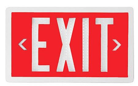 Tritium Exit Sign - Red Ledged