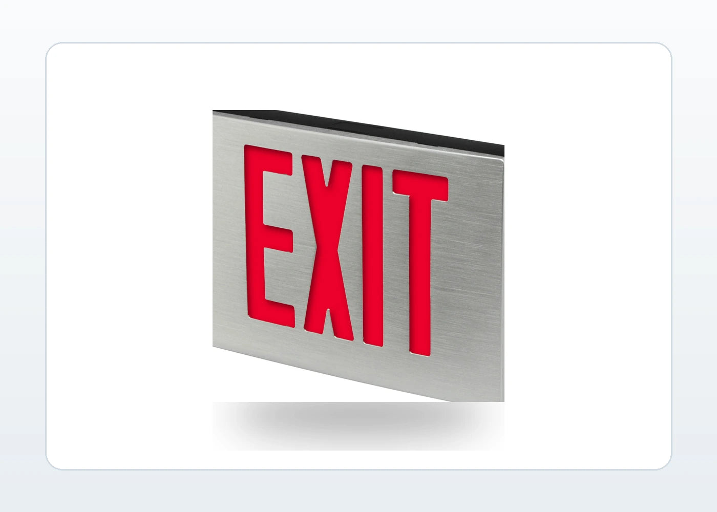 Die-Cast Aluminum LED Exit Sign Battery Backup Option product detail image