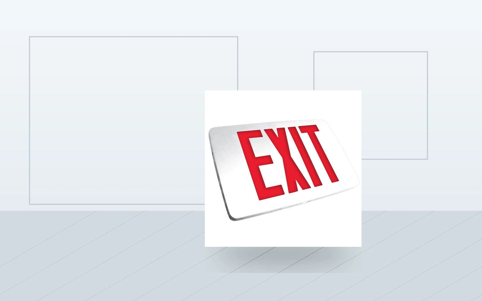 Exit Signs application image for Ultra-Slim Die-Cast Aluminum LED Exit Sign - Battery Backup & Universal Mount