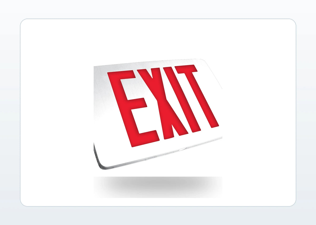 Ultra-Slim Die-Cast Aluminum LED Exit Sign - Battery Backup & Universal Mount product detail image