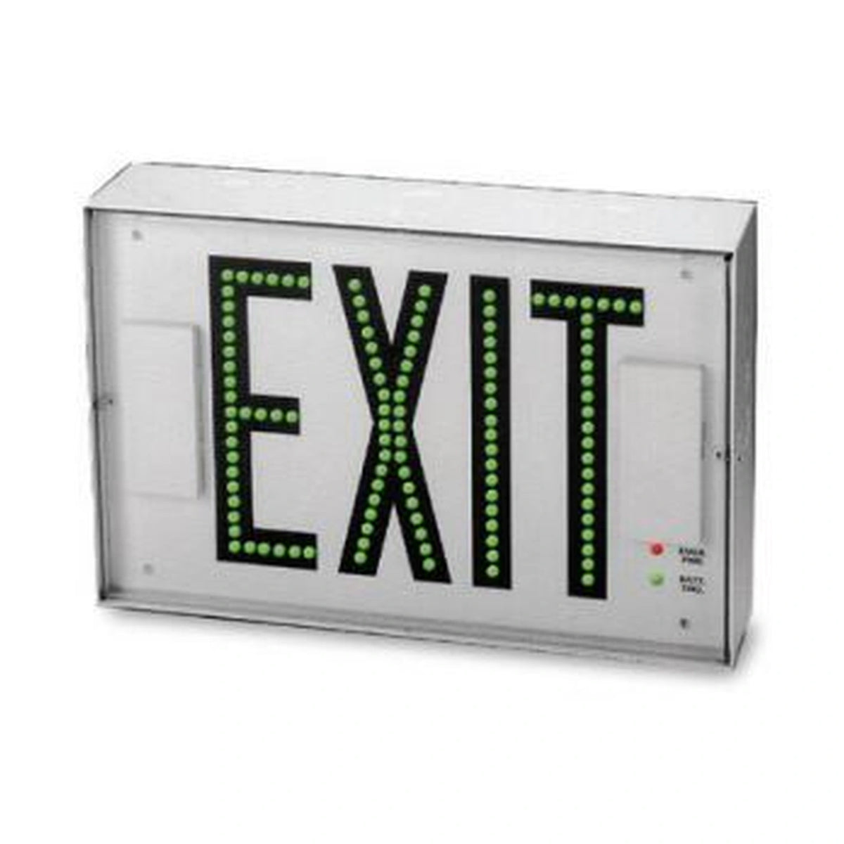Steel LED Exit Sign - Direct-View with Battery Backup - Green Letters, Double Face, Black Finish - Unlimited Lights Project Ready real product photo