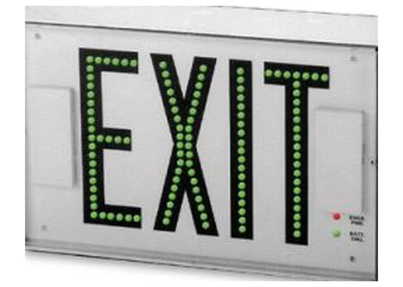 Steel LED Exit Sign - Direct-View with Battery Backup - Green Letters, Double Face, White Finish - Unlimited Lights Project Ready real product detail photo