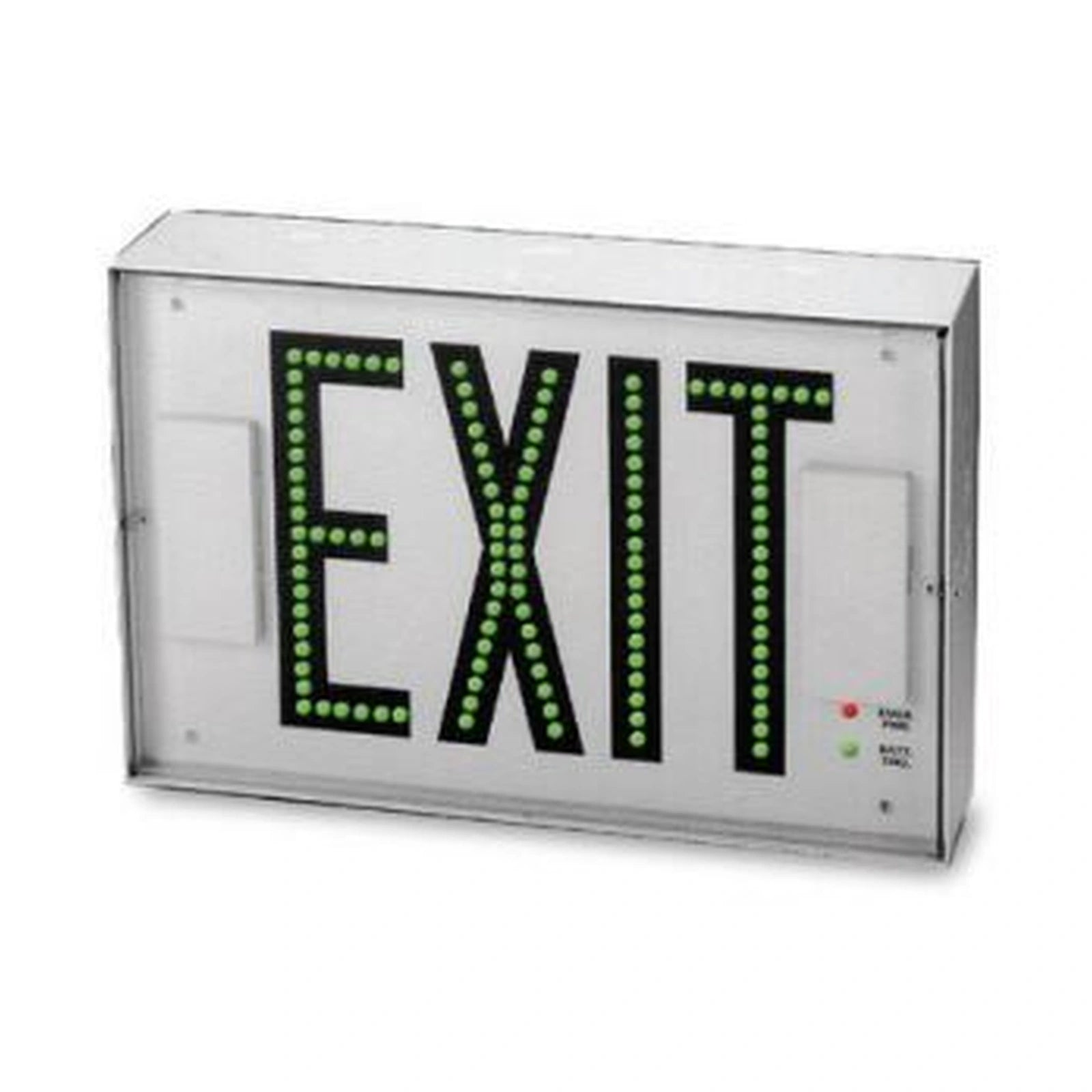 Steel LED Exit Sign - Direct-View with Battery Backup - Green Letters, Single Face, Black Finish - Unlimited Lights Project Ready real product photo