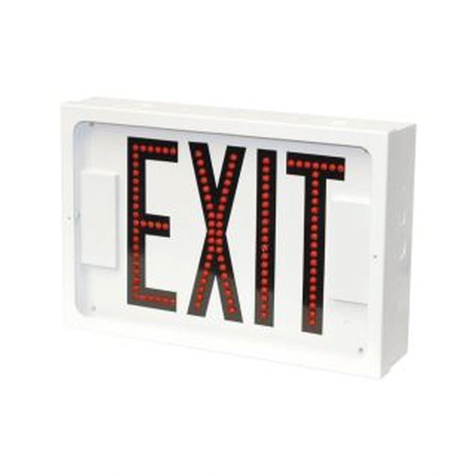 600E Series Steel Direct View LED Exit - Red Letters, Double Face, White Finish - Unlimited Lights Project Ready real product photo