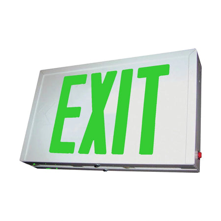 Low Profile Steel LED Exit Sign - Universal, Red or Green Letters - Unlimited Lights Project Ready real product photo