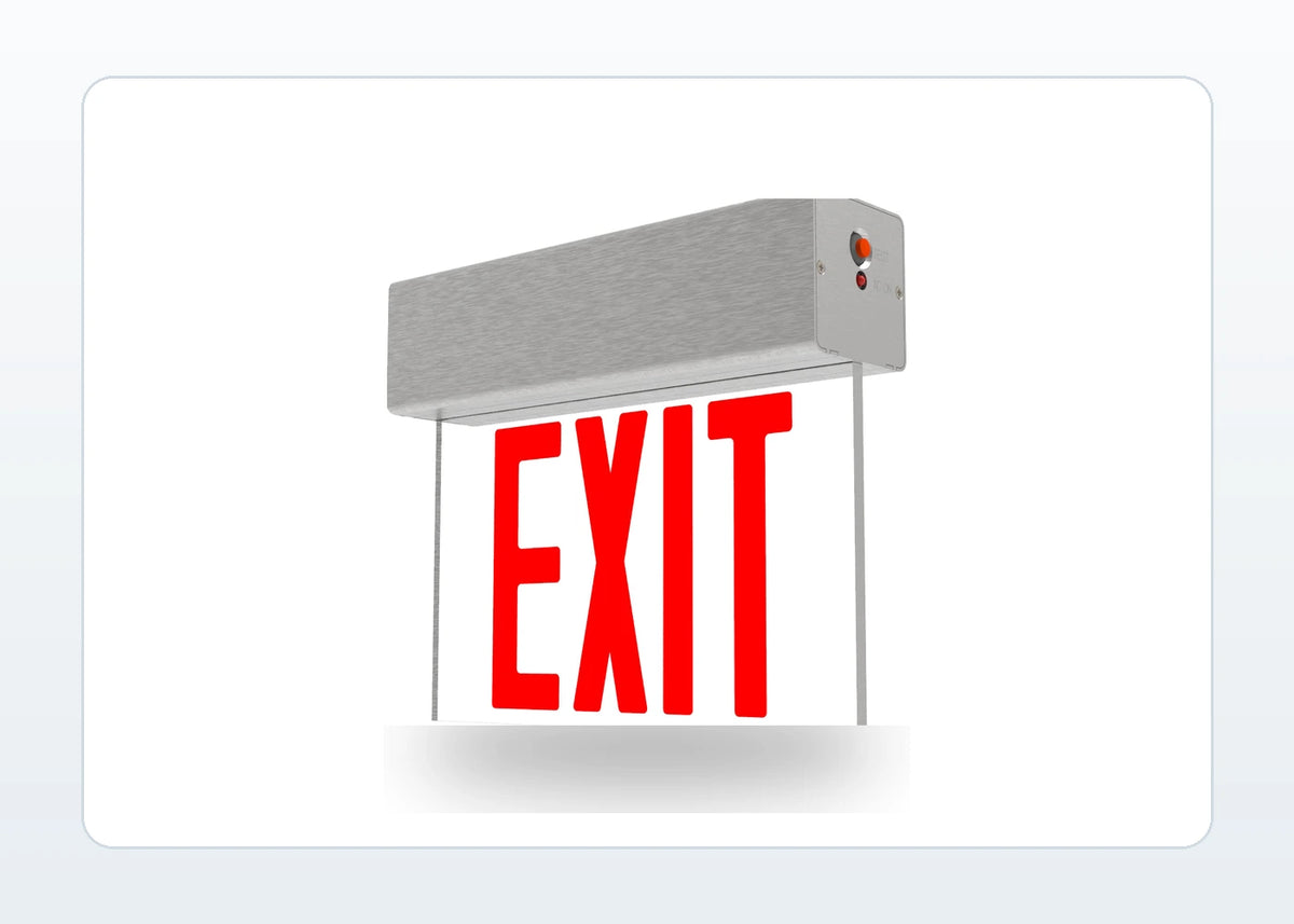 Edge-Lit LED Exit Sign - Universal Mount (Aluminum) product detail image