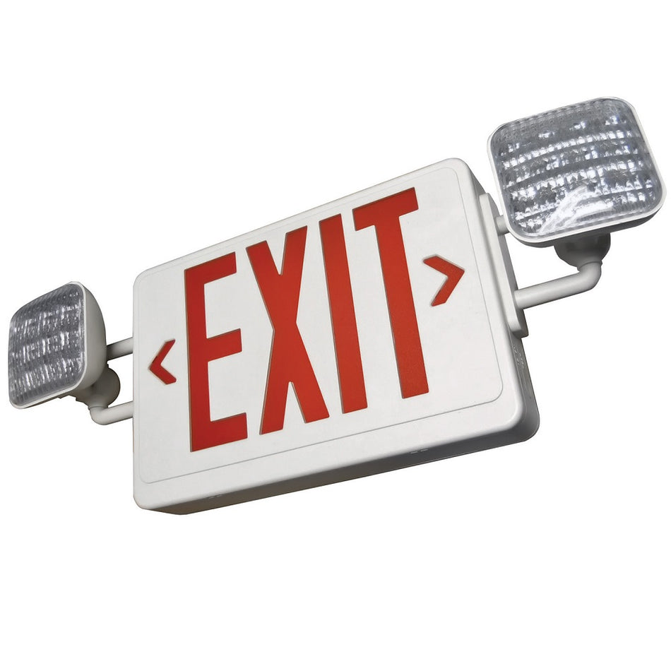 All LED Exit & Emergency Thermoplastic Combo, Red Letters