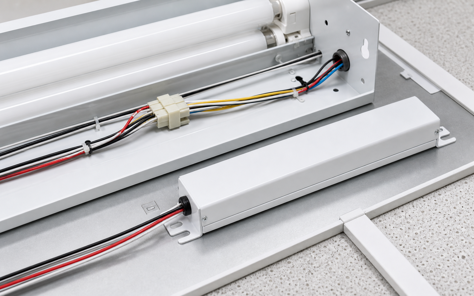 1400 lumen emergency ballast in commercial fixture service area