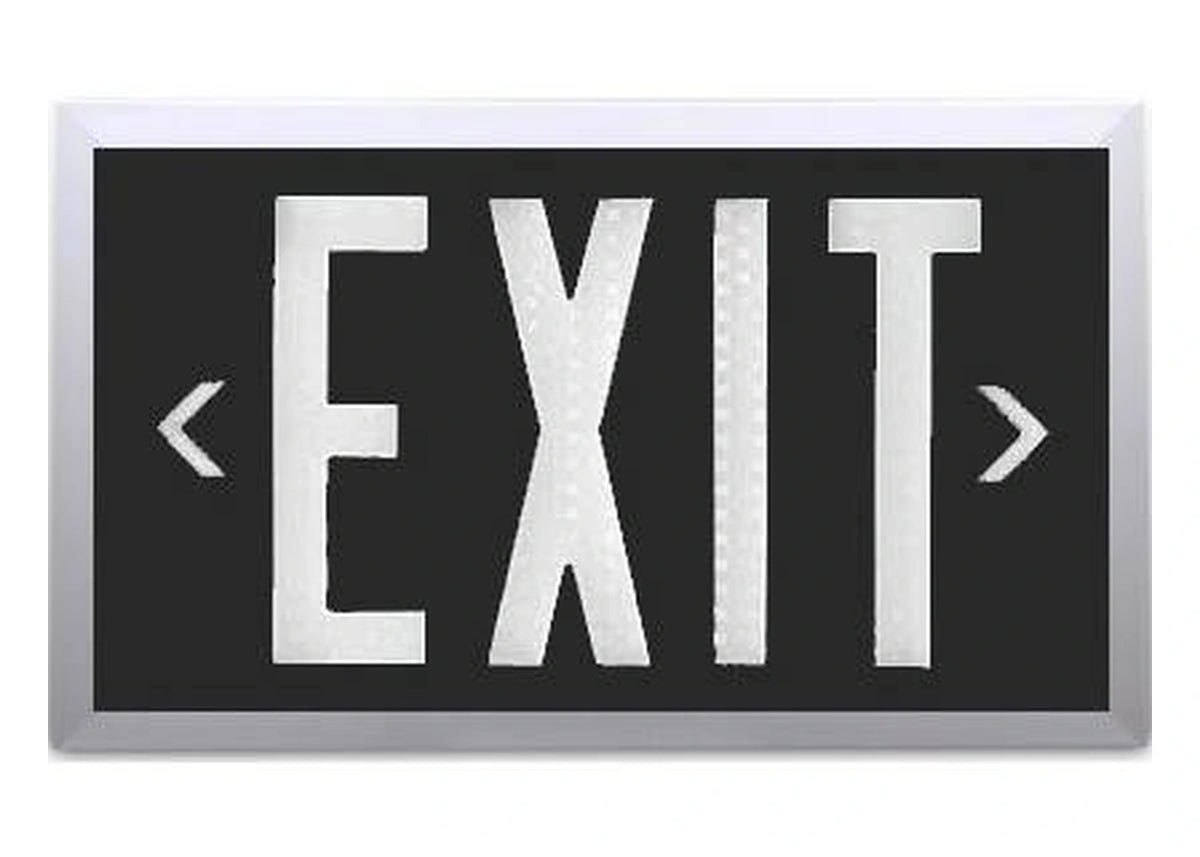 Black Self Luminous Tritium Exit Sign - Unlimited Lights Project Ready real product detail photo