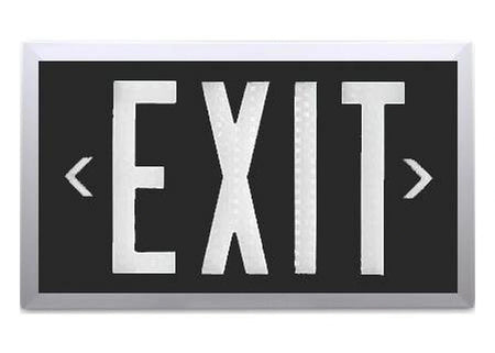 Black Self Luminous Tritium Exit Sign - Unlimited Lights Project Ready real product detail photo