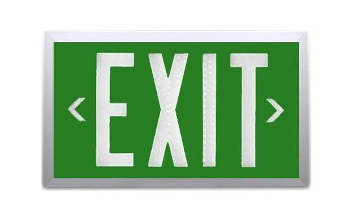 Green Self Luminous Tritium Exit Sign - Unlimited Lights Project Ready alternate real product photo