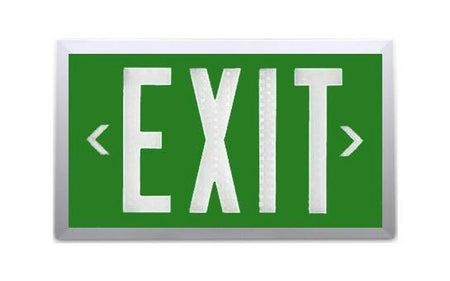 Green Self Luminous Tritium Exit Sign - Unlimited Lights Project Ready alternate real product photo