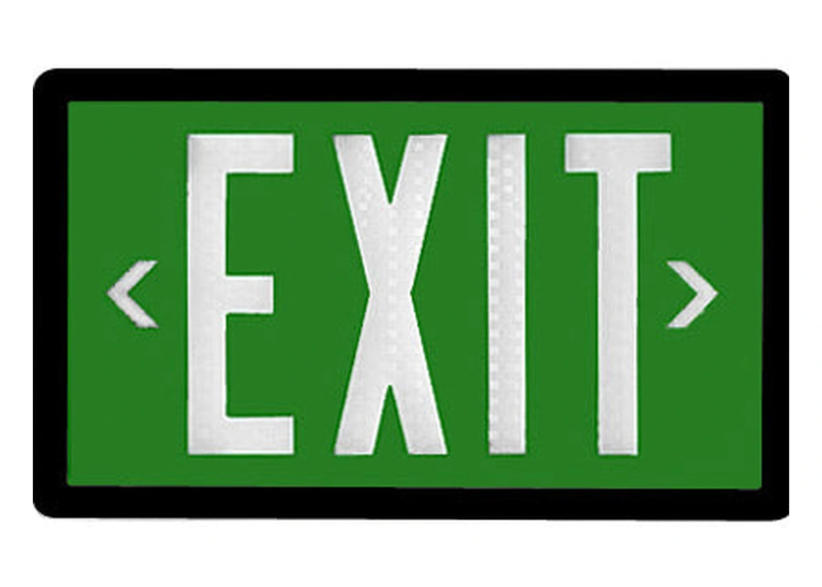 Green Self Luminous Tritium Exit Sign - Unlimited Lights Project Ready real product detail photo