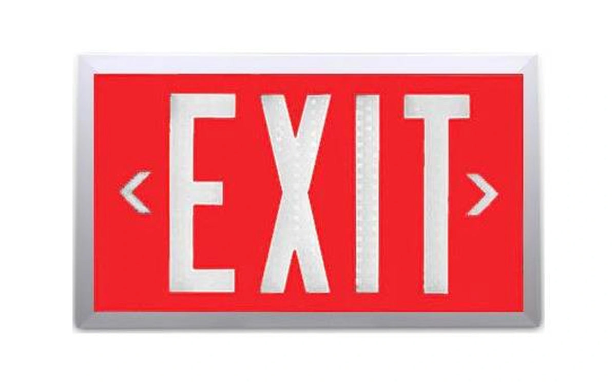 Red Self Luminous Tritium Exit Sign - Unlimited Lights Project Ready alternate real product photo