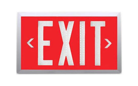 Red Self Luminous Tritium Exit Sign - Unlimited Lights Project Ready alternate real product photo