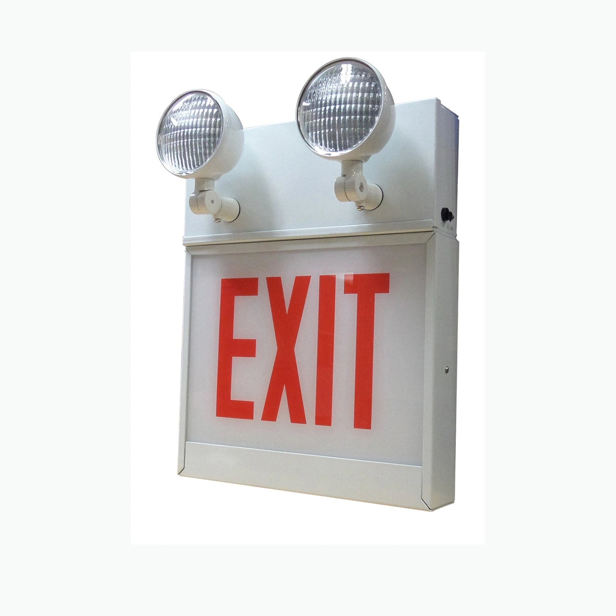 Chicago-Approved Steel LED Exit Emergency Combo - 8 Inch Red for Unlimited Lights