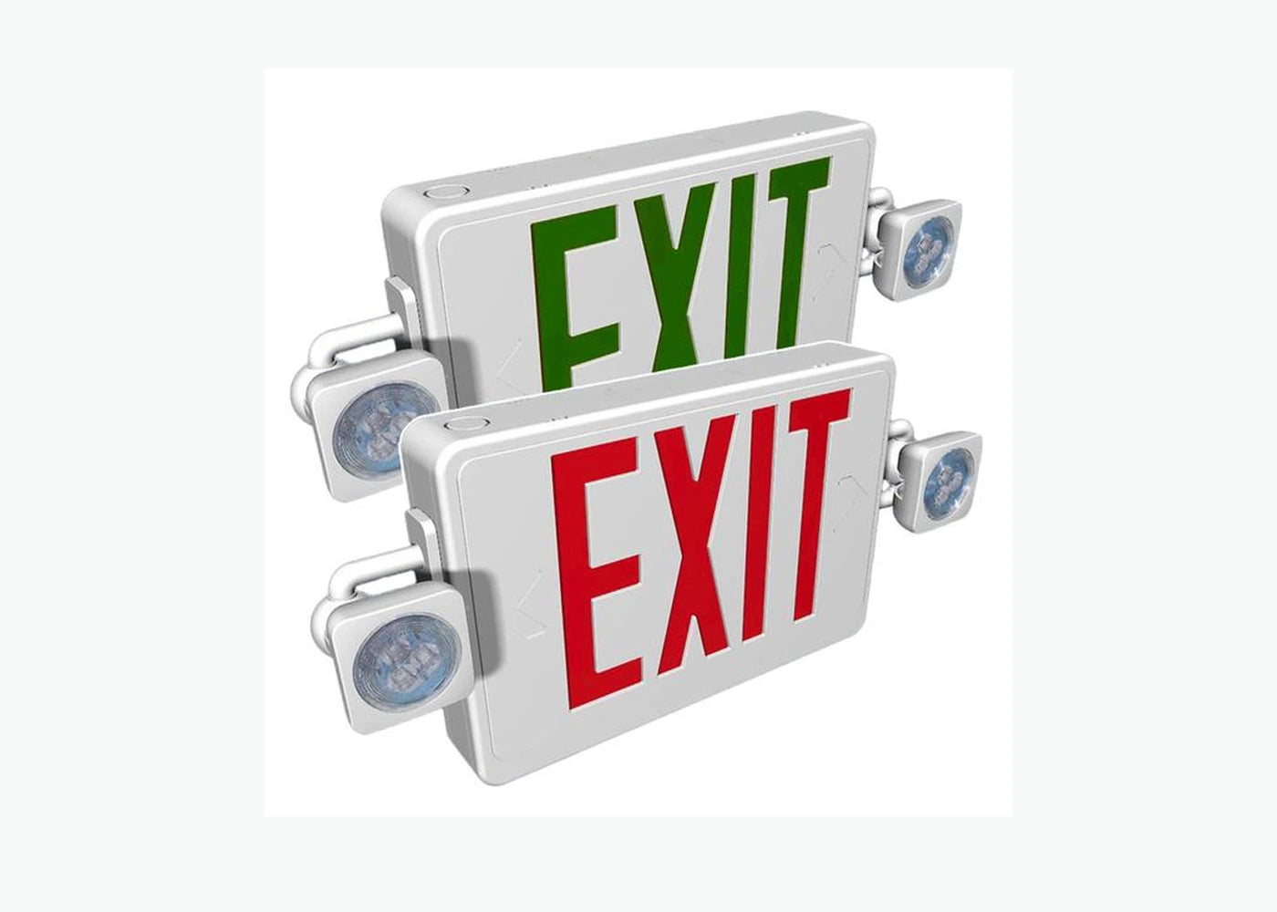 Low Profile Thermoplastic LED Exit & Emergency Combo - Unlimited Lights Project Ready product detail image
