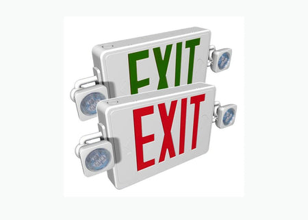 Low Profile Thermoplastic LED Exit & Emergency Combo - Unlimited Lights Project Ready product detail image