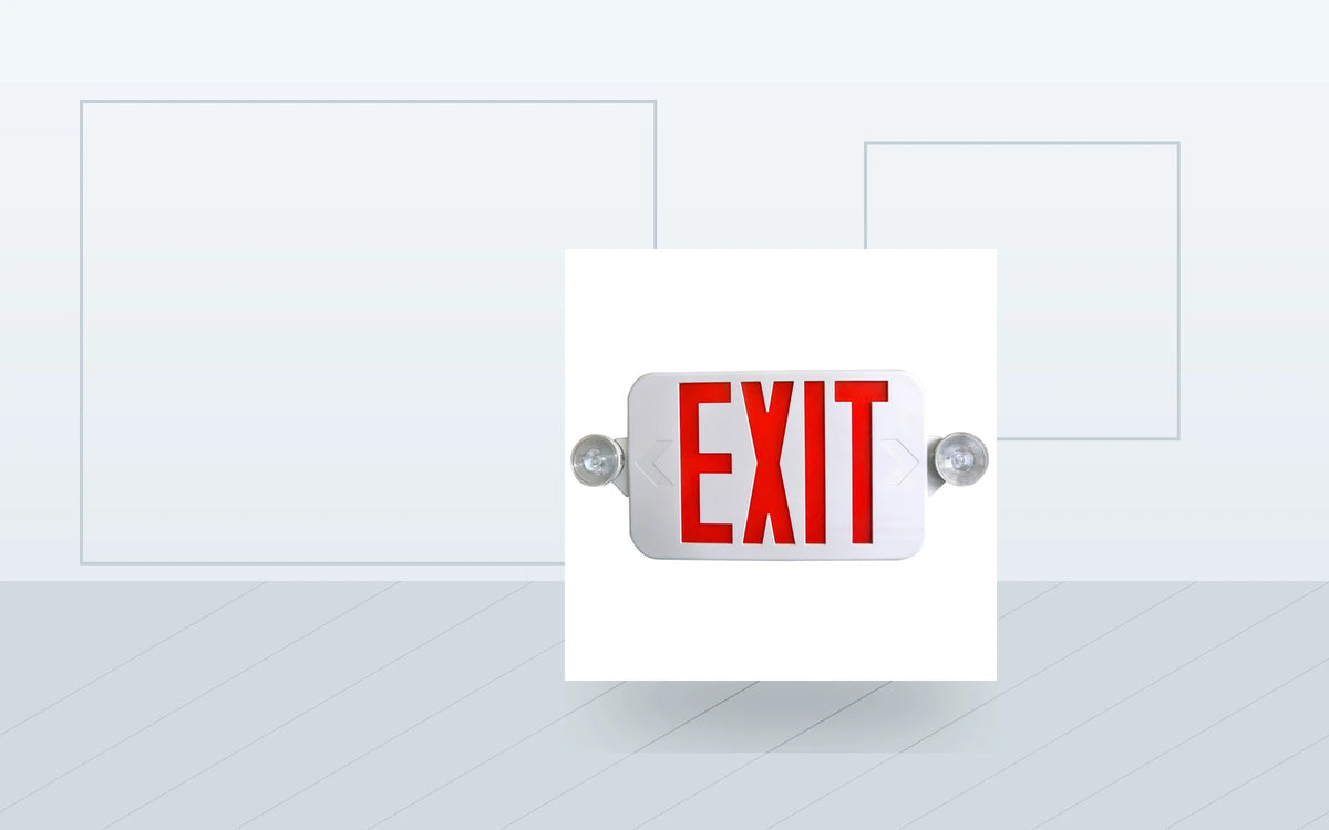 Exit Sign and Emergency Light Combos application image for Low-Profile LED Exit and Emergency Combo Unit - Red or Green