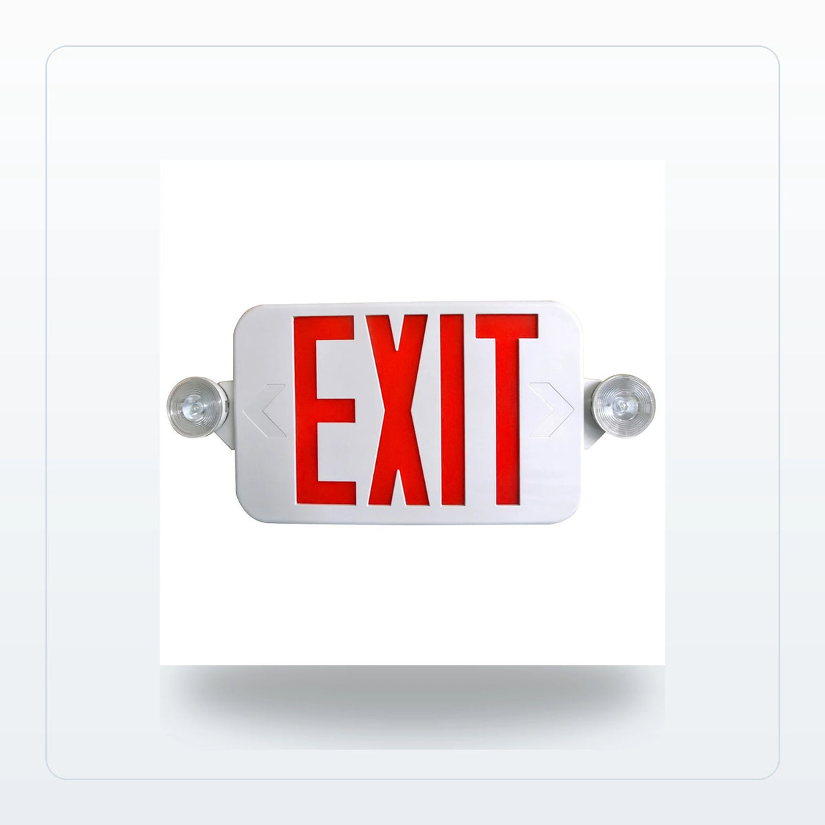Low-Profile LED Exit and Emergency Combo Unit - Red or Green for Unlimited Lights