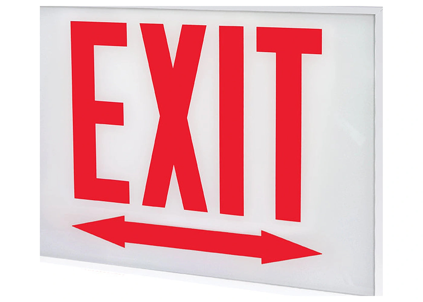 Steel LED Exit Sign with Glass Panel - Chicago Approved, Battery Backup - Unlimited Lights Project Ready real product detail photo