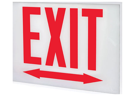 Steel LED Exit Sign with Glass Panel - Chicago Approved, Battery Backup - Unlimited Lights Project Ready real product detail photo