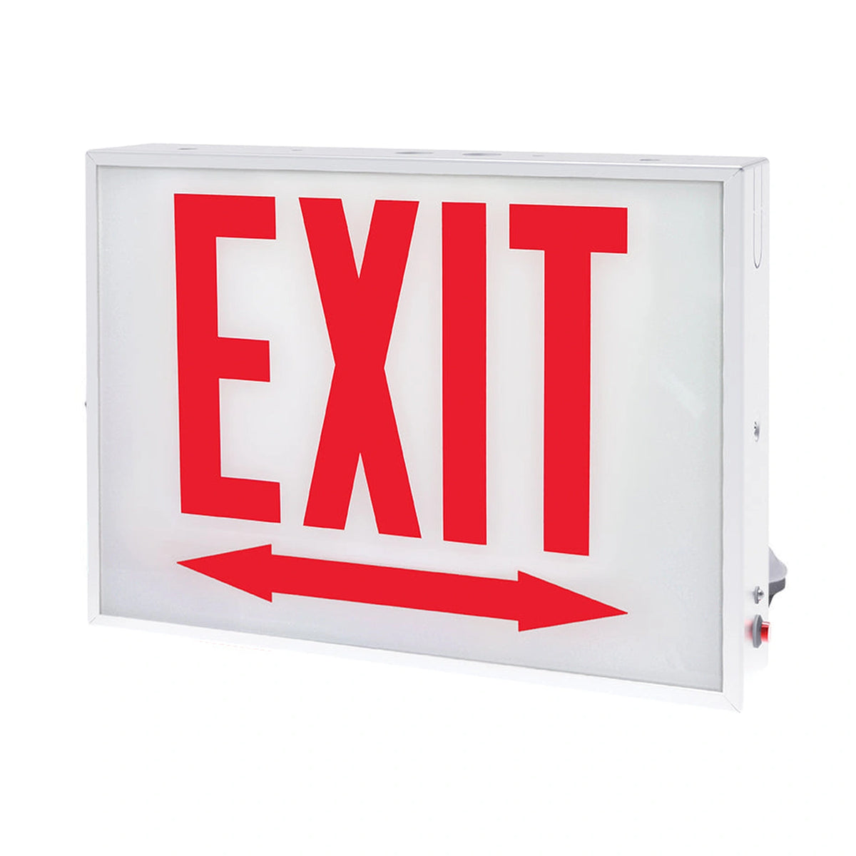 Steel LED Exit Sign with Glass Panel - Chicago Approved, Battery Backup - Unlimited Lights Project Ready real product photo