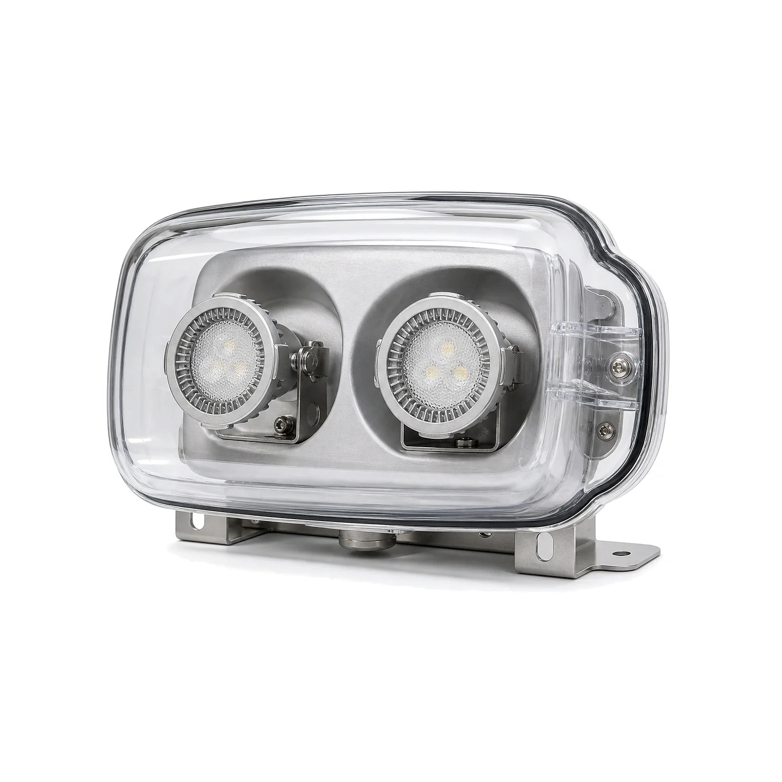 Hazardous location LED remote head with clear protective cover