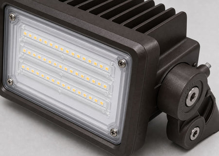 Commercial LED area light lens and heat sink detail