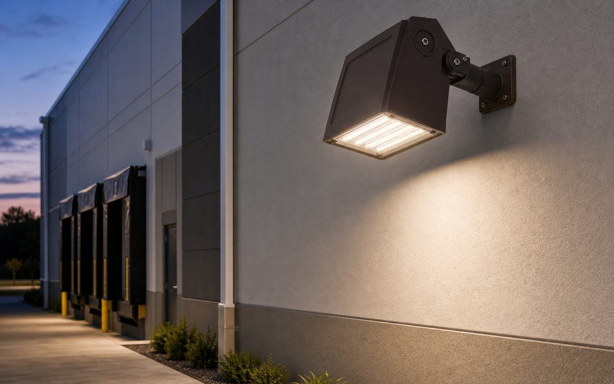 Commercial LED Bullet Flood Light - Selectable Lumens and CCT