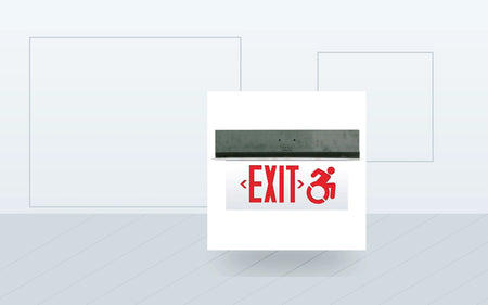 Exit Signs application image for Edge-Lit LED Exit Sign - Connecticut Code, Wheelchair Symbol