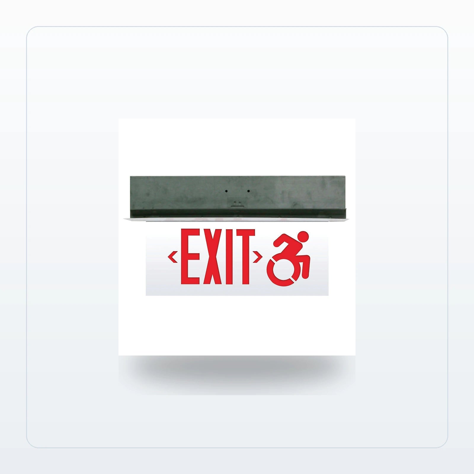 Edge-Lit LED Exit Sign - Connecticut Code, Wheelchair Symbol for Unlimited Lights