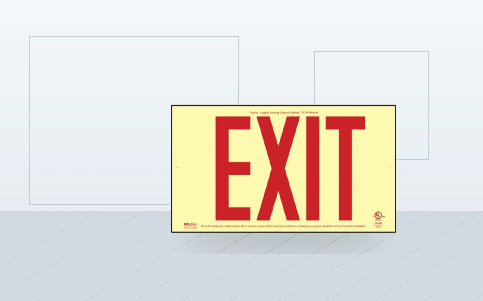 Exit Signs application image for Economy 50-Ft Photoluminescent Exit Sign (Non-Electrical)