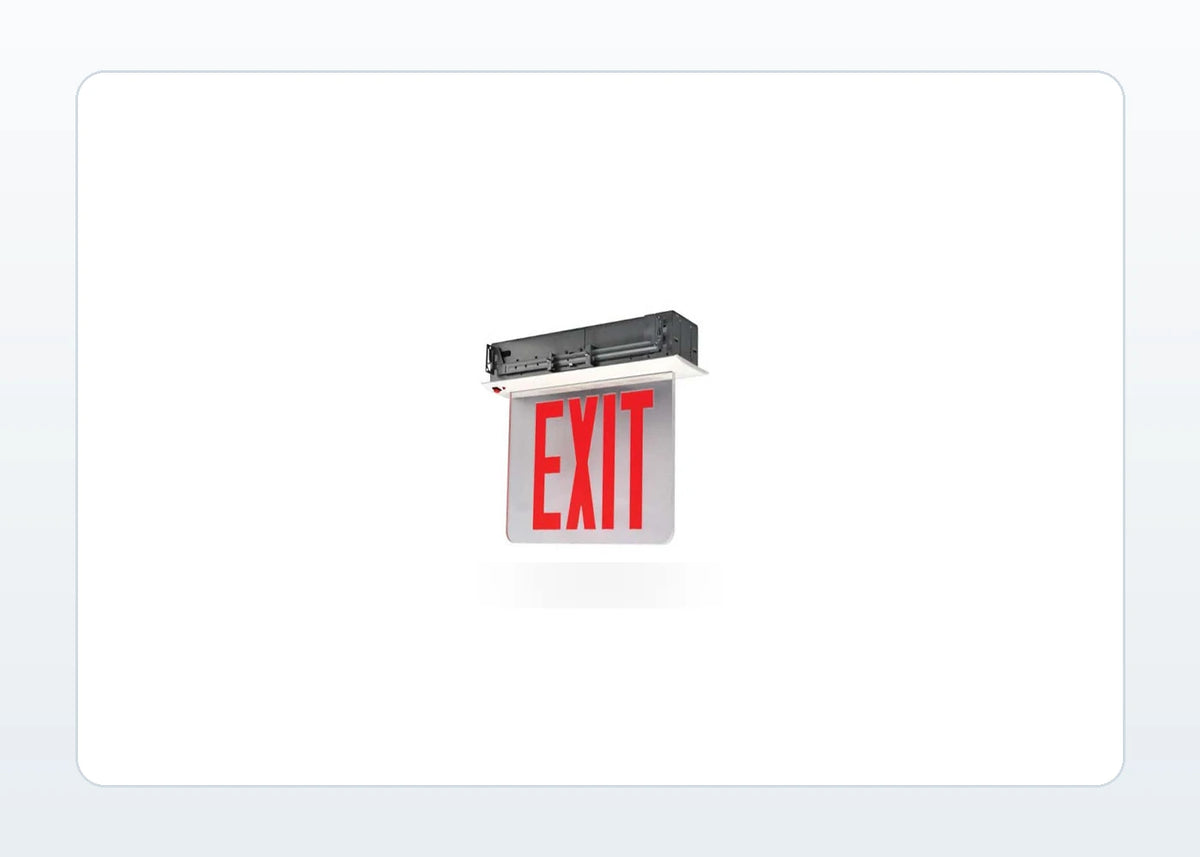 Edge-Lit Exit Sign - Recessed, NYC 8" Red Letters product detail image