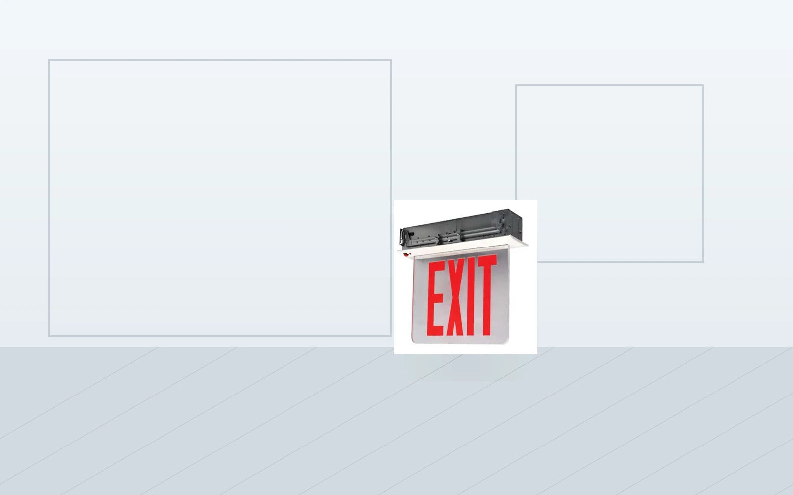 Exit Signs application image for Edge-Lit Exit Sign - Recessed, NYC 8" Red Letters
