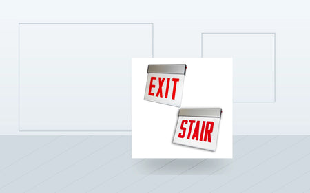 Exit Signs application image for Edge-Lit Exit Sign - Stair, Aluminum, 8" Red