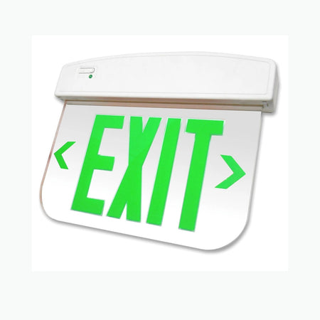 Edge-Lit Thermoplastic Exit Sign - Red or Green - Green Letters, Double Face - Unlimited Lights Project Ready product image