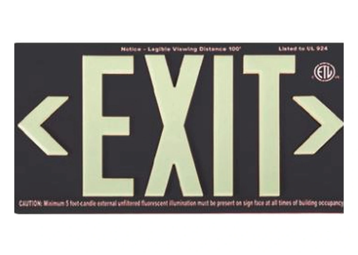 Raised-Letters 100-Ft Photoluminescent Exit Sign (Non-Electrical) - Unlimited Lights Project Ready real product detail photo