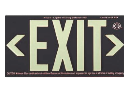 Raised-Letters 100-Ft Photoluminescent Exit Sign (Non-Electrical) - Unlimited Lights Project Ready real product detail photo