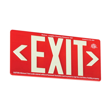 Raised-Letters 100-Ft Photoluminescent Exit Sign (Non-Electrical) - Unlimited Lights Project Ready real product photo