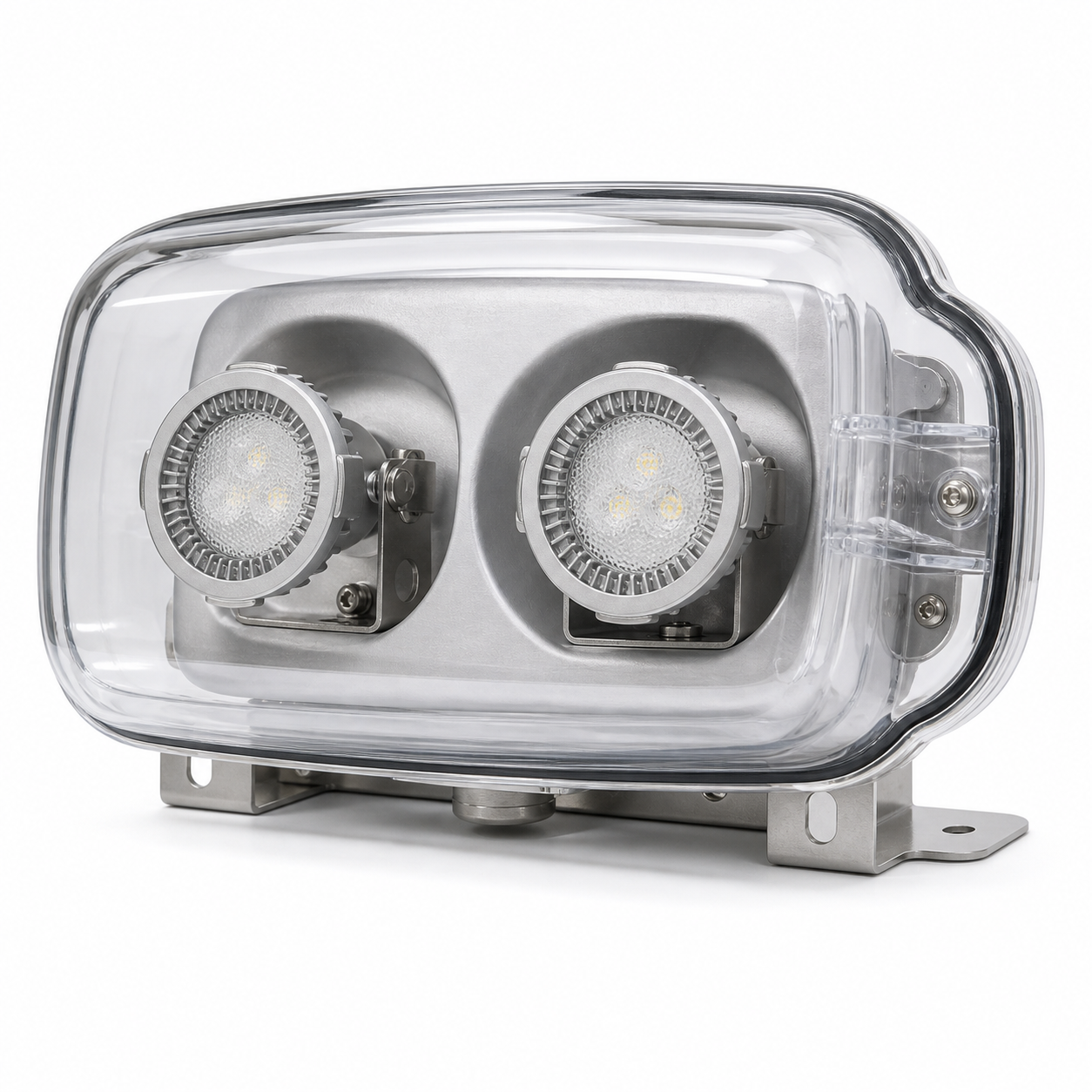 Hazardous location LED remote head with clear protective cover