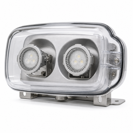 Hazardous location LED remote head with clear protective cover