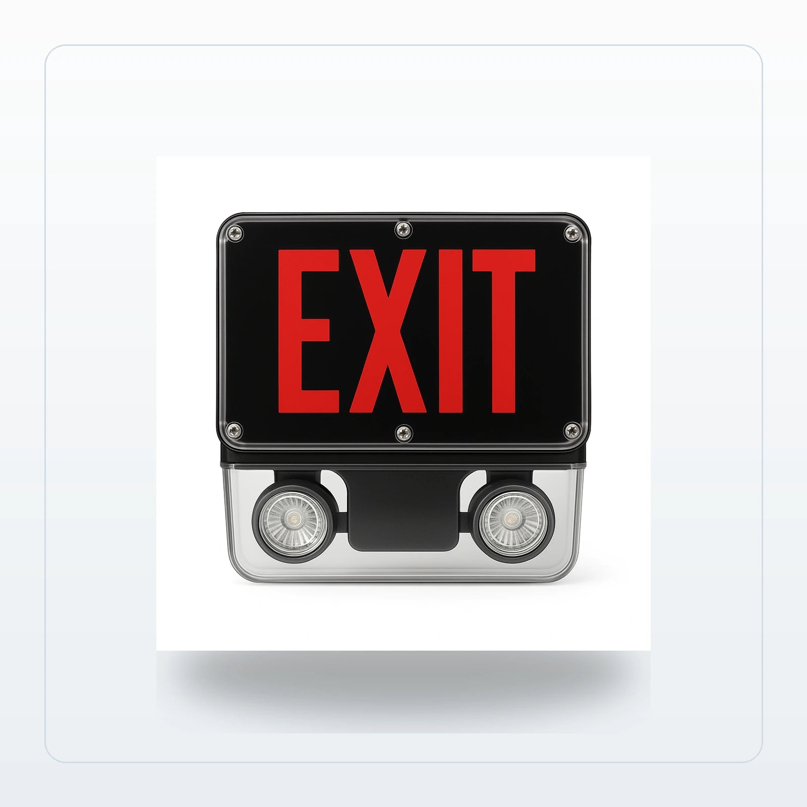 NEMA 4X / NSF Exit Sign & Emergency Light Combo - LED, Wet Location for Unlimited Lights
