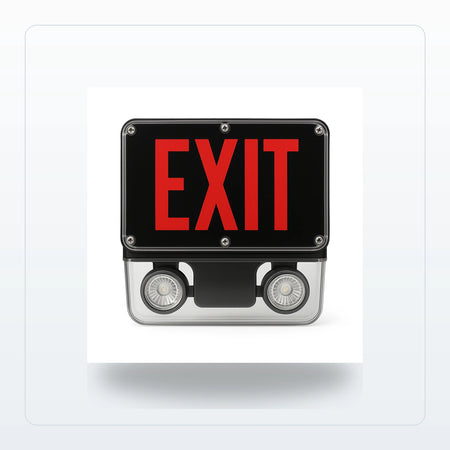 NEMA 4X / NSF Exit Sign & Emergency Light Combo - LED, Wet Location for Unlimited Lights