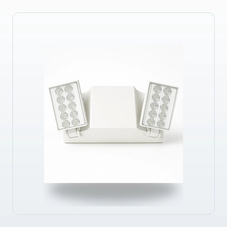 Compact LED Emergency Light - Dual 1W Heads, 90-Min Battery Backup for Unlimited Lights